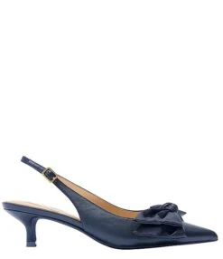 Jack Rogers Debra Leather Satin Bow Slingback Pumps -Hummel Winkel 00000000 zi 01f30c1e d29b 49a1 86cb 3575deaf9038 01 ai