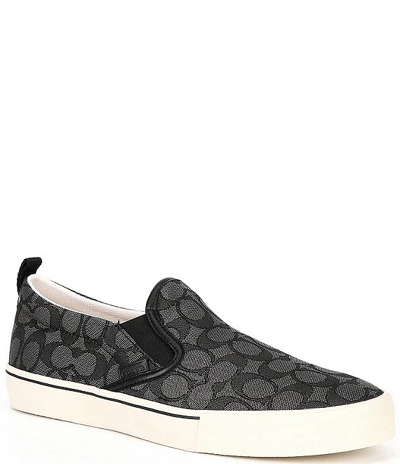 COACH Men's Jacquard Signature Skate Logo Print Slip-On Sneakers 8 COACH Men's Jacquard Signature Skate Logo Print Slip-On Sneakers - Afbeelding 6