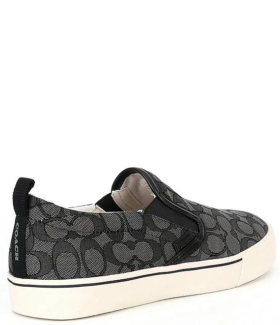 COACH Men's Jacquard Signature Skate Logo Print Slip-On Sneakers 7 COACH Men's Jacquard Signature Skate Logo Print Slip-On Sneakers - Afbeelding 5