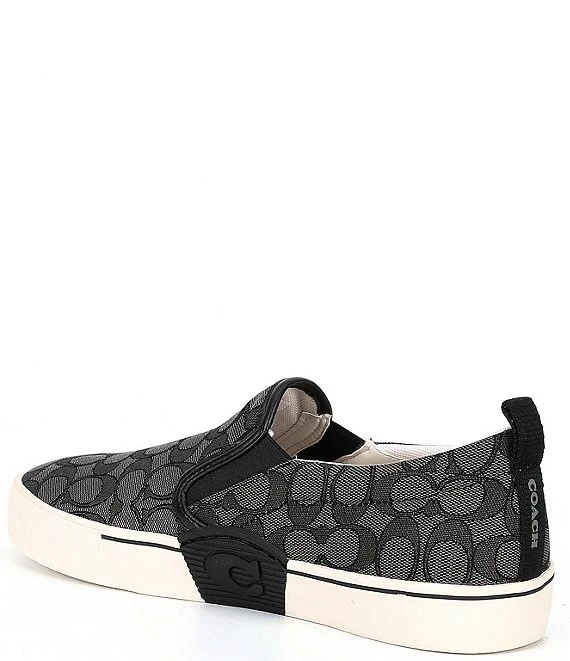 COACH Men's Jacquard Signature Skate Logo Print Slip-On Sneakers 5 COACH Men's Jacquard Signature Skate Logo Print Slip-On Sneakers - Afbeelding 3