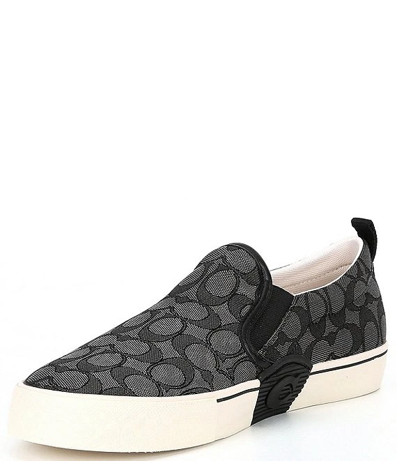 COACH Men's Jacquard Signature Skate Logo Print Slip-On Sneakers 6 COACH Men's Jacquard Signature Skate Logo Print Slip-On Sneakers - Afbeelding 4