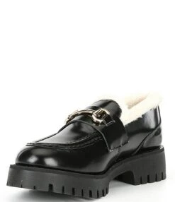 Steve Madden Lando-F Leather Bit Buckle Shearling Platform Loafers -Hummel Winkel 00000000 zi 0641f526 1413 4d67 99a6 23e286e6da08 03 ai