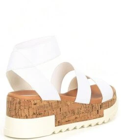 Steve Madden Bandi Elastic Cork Platform Wedge Sandals