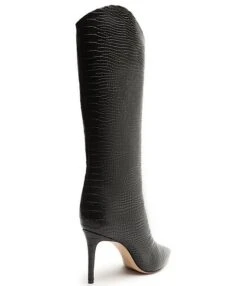 Schutz Maryana Crocodile Embossed Leather Western Tall Boots