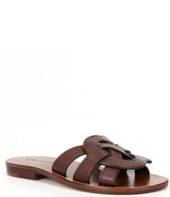 COACH Issa Leather Slide Sandals