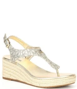 MICHAEL Michael Kors Laney Logo Print Thong Espadrille Platform Sandals -Hummel Winkel 00000000 zi 1a7fb787 8e11 4fc8 8dc4 760c263c846d