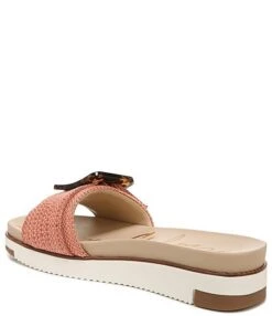 Sam Edelman Ariane Woven Fabric Tortoise Buckle Platform Slides