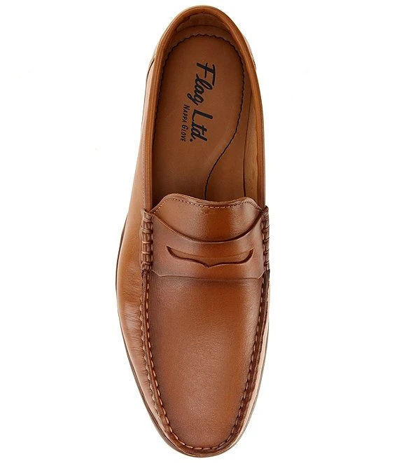 Flag LTD. Men's Tommy Leather Penny Loafer Moccasins 4 Flag LTD. Men's Tommy Leather Penny Loafer Moccasins - Afbeelding 2