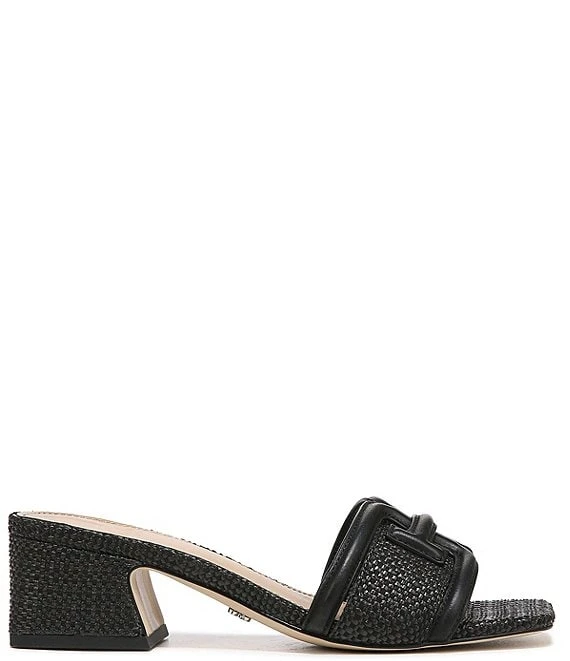 Sam Edelman Waylon Leather And Raffia Double E Detail Slide Sandals 4 Sam Edelman Waylon Leather And Raffia Double E Detail Slide Sandals - Afbeelding 2