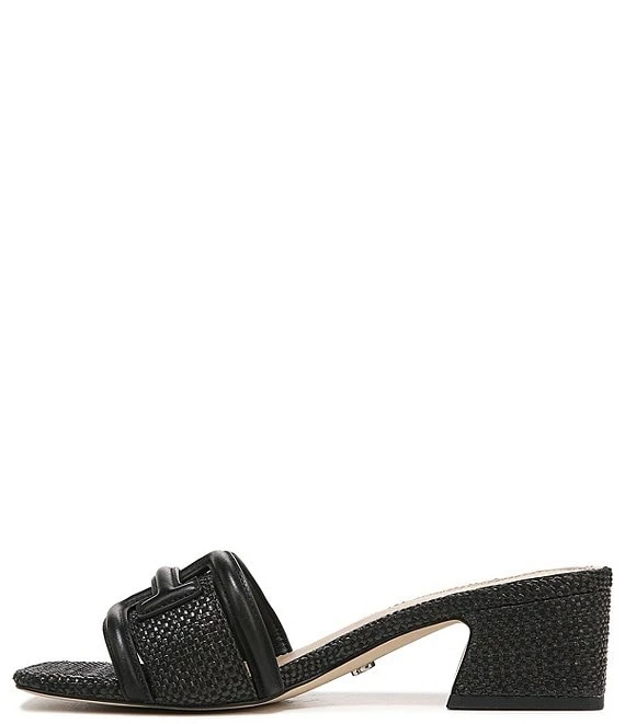 Sam Edelman Waylon Leather And Raffia Double E Detail Slide Sandals 3 Sam Edelman Waylon Leather And Raffia Double E Detail Slide Sandals