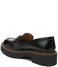 Sam Edelman Laurs Leather Bit Buckle Lug Sole Platform Loafers