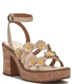 Lucky Brand Taiza2 Leather Floral Platform Sandals
