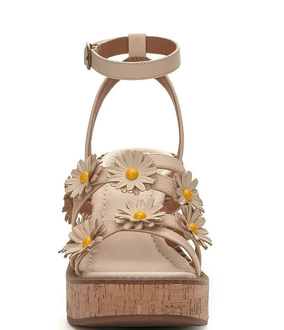 Lucky Brand Taiza2 Leather Floral Platform Sandals 6 Lucky Brand Taiza2 Leather Floral Platform Sandals - Afbeelding 4