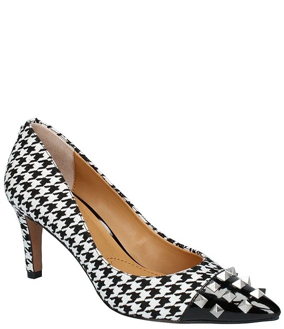 J. Renee Khinsley Studded Cap Toe Houndstooth Pumps 4 J. Renee Khinsley Studded Cap Toe Houndstooth Pumps - Afbeelding 2