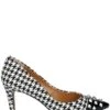 J. Renee Khinsley Studded Cap Toe Houndstooth Pumps