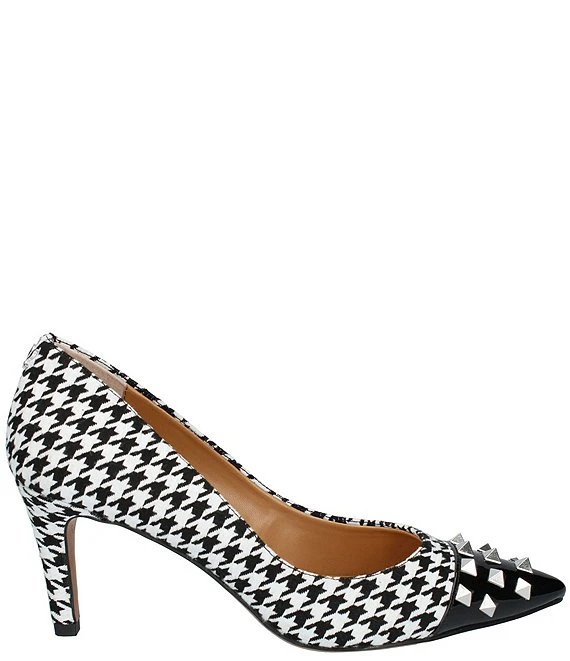 J. Renee Khinsley Studded Cap Toe Houndstooth Pumps 3 J. Renee Khinsley Studded Cap Toe Houndstooth Pumps