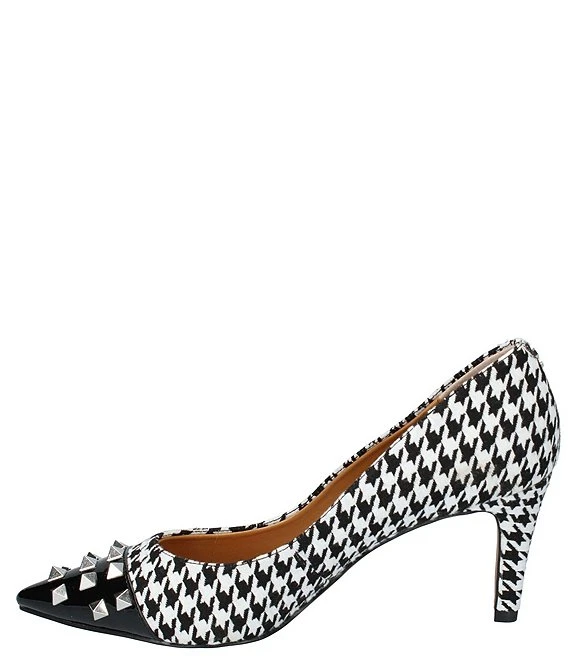 J. Renee Khinsley Studded Cap Toe Houndstooth Pumps 6 J. Renee Khinsley Studded Cap Toe Houndstooth Pumps - Afbeelding 4