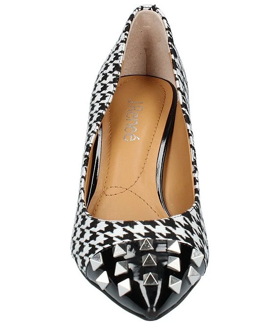 J. Renee Khinsley Studded Cap Toe Houndstooth Pumps 5 J. Renee Khinsley Studded Cap Toe Houndstooth Pumps - Afbeelding 3