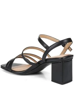 Naturalizer Niko Strappy Leather Square Toe Ankle Strap Dress Sandals