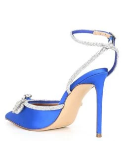 Steve Madden Viable Rhinestone Embellished Bow Ankle Strap Pumps