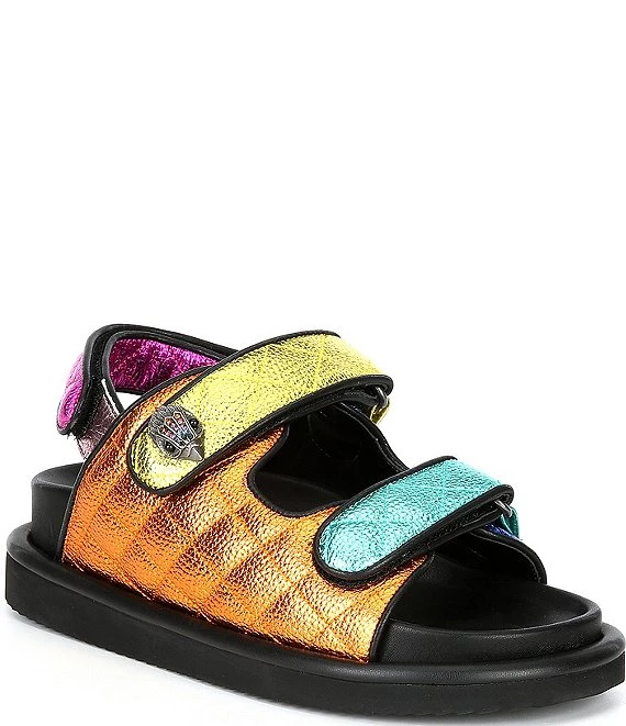Kurt Geiger London Orson Metallic Rainbow Quilted Detail Leather Platform Dad Sandals 4 Kurt Geiger London Orson Metallic Rainbow Quilted Detail Leather Platform Dad Sandals - Afbeelding 2