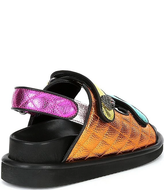 Kurt Geiger London Orson Metallic Rainbow Quilted Detail Leather Platform Dad Sandals 6 Kurt Geiger London Orson Metallic Rainbow Quilted Detail Leather Platform Dad Sandals - Afbeelding 4