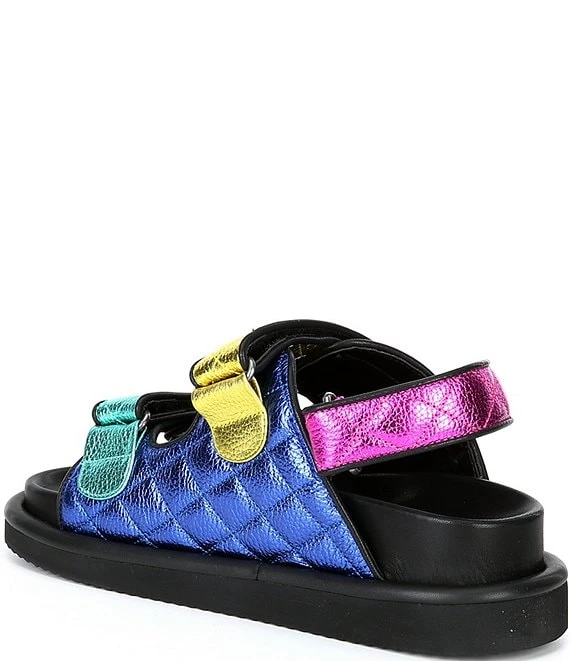 Kurt Geiger London Orson Metallic Rainbow Quilted Detail Leather Platform Dad Sandals 5 Kurt Geiger London Orson Metallic Rainbow Quilted Detail Leather Platform Dad Sandals - Afbeelding 3