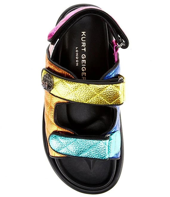 Kurt Geiger London Orson Metallic Rainbow Quilted Detail Leather Platform Dad Sandals 3 Kurt Geiger London Orson Metallic Rainbow Quilted Detail Leather Platform Dad Sandals
