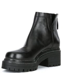 Gianni Bini Griffyn Leather Lug Sole Platform Booties