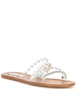 Steve Madden Attentive Rhinestone Embellished Slide Sandals -Hummel Winkel 00000000 zi 67616cf4 daa7 407d 80e4 852b495ba040
