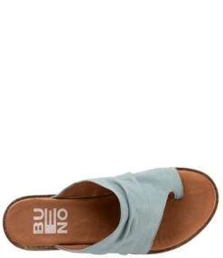 Bueno Dani Leather Ruched Toe Loop Thong Sandals