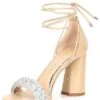 Gianni Bini TobinTwo Braided Rhinestone Ankle Tie Dress Sandals
