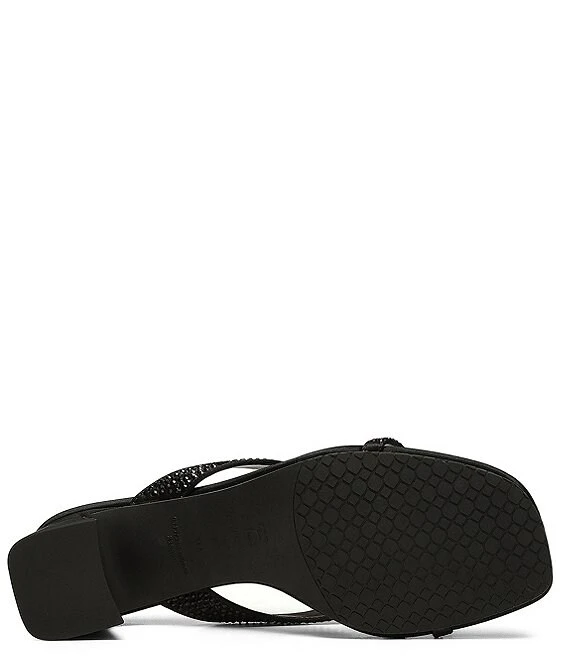 NYDJ Glam Satin Crystal Embellished Thong Sandals 3 NYDJ Glam Satin Crystal Embellished Thong Sandals