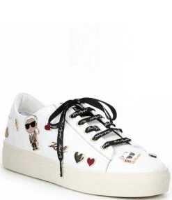 KARL LAGERFELD PARIS Cate Charm Detail Lace-Up Leather Platform Sneakers -Hummel Winkel 00000000 zi 70f31e32 45e5 4b26 a69d 7b3a9b27ccfc