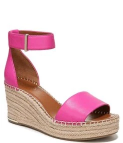 Franco Sarto Clemens Leather Platform Wedge Espadrilles
