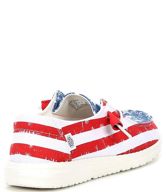 HEYDUDE Women's Wendy American Flag Star Spangled Canvas Slip-Ons 3 HEYDUDE Women's Wendy American Flag Star Spangled Canvas Slip-Ons