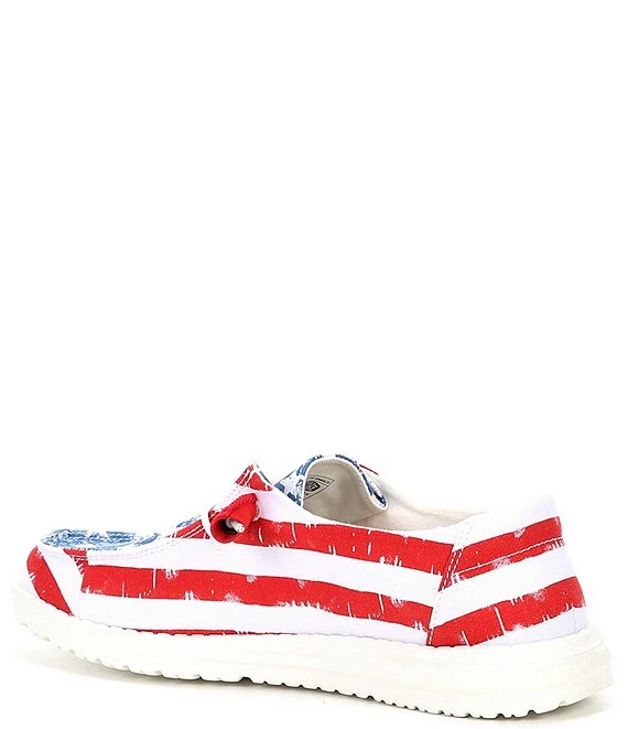 HEYDUDE Women's Wendy American Flag Star Spangled Canvas Slip-Ons 4 HEYDUDE Women's Wendy American Flag Star Spangled Canvas Slip-Ons - Afbeelding 2