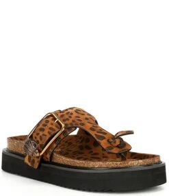 Kurt Geiger London Animal Print Eagle Buckle T-Bar Platform Thong Sandals -Hummel Winkel 00000000 zi 8478e31e ca47 4fd5 87a8 3cbeea4b996b