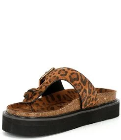 Kurt Geiger London Animal Print Eagle Buckle T-Bar Platform Thong Sandals -Hummel Winkel 00000000 zi 8478e31e ca47 4fd5 87a8 3cbeea4b996b 03 ai