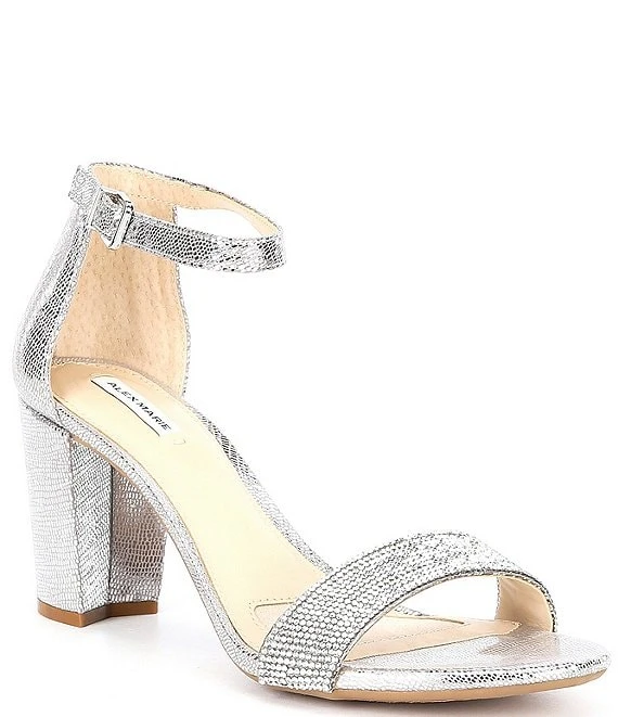 Alex Marie HalmarTwo Rhinestone Strap Block Heel Sandals 6 Alex Marie HalmarTwo Rhinestone Strap Block Heel Sandals - Afbeelding 4