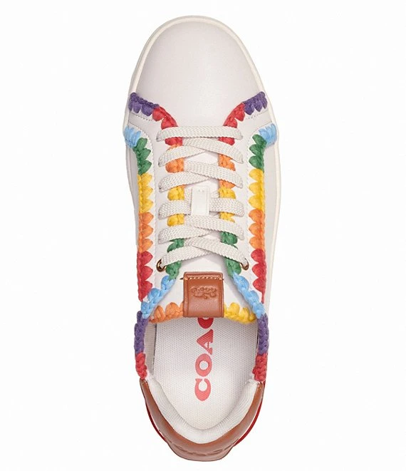 COACH Men's Lowline Leather Rainbow Crochet Sneakers 4 COACH Men's Lowline Leather Rainbow Crochet Sneakers - Afbeelding 2