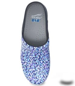 Dansko LT Pro Blue Dash Leather Printed Clogs