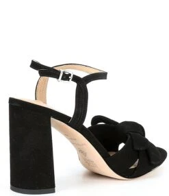 Antonio Melani Gybson Knotted Nubuck Leather Ankle Strap High Heel Dress Sandals