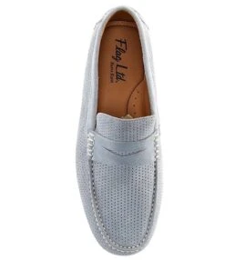 Flag LTD. Men's Morgan Kidsuede Leather Perforated Penny Loafer Moccasins -Hummel Winkel 00000000 zi 94be4668 935b 41b4 8e91 4935e40499c6 04 ai