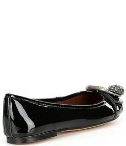Kurt Geiger London Mayfair Rainbow Crystal Buckle Patent Leather Ballerina Flats