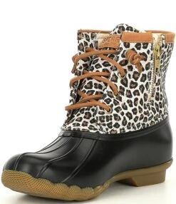 Sperry Saltwater Animal Print Cold Weather Duck Boots
