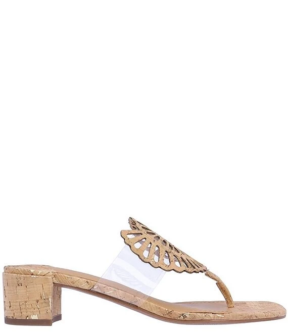 J. Renee Shellie Clear Vinyl Cork Thong Sandals 6 J. Renee Shellie Clear Vinyl Cork Thong Sandals - Afbeelding 4