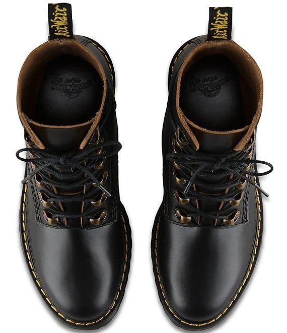 Dr. Martens Leona Smooth Leather Chunky Lug Sole Platform Heel Combat Boots 8 Dr. Martens Leona Smooth Leather Chunky Lug Sole Platform Heel Combat Boots - Afbeelding 6