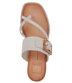 Dolce Vita Perris Buckle Snake Embossed Leather Toe Loop Thong Sandals -Hummel Winkel 00000000 zi 9deeffa5 c1bf 4c27 b85a 7af950fc6edf 07 ai