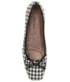 J. Renee Hirabelle Houndstooth Fabric Square Toe Bow Flats -Hummel Winkel 00000000 zi a9c5bb8e d485 4c2e aeb9 e4f6e134586c 06 ai